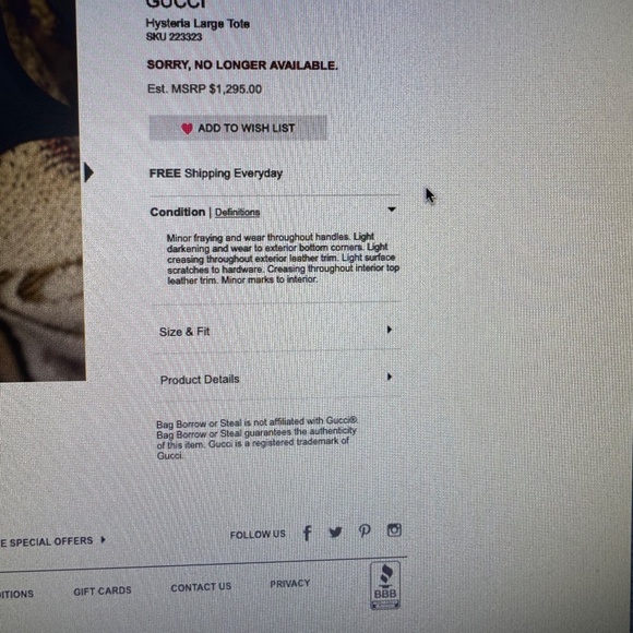 AUTHENTIC GUCCI HYSTERIA LARGE TAPESTRY DUFFLE TOTE/ PRE OWNED/ AUTENTICATED - Picture 9 of 10